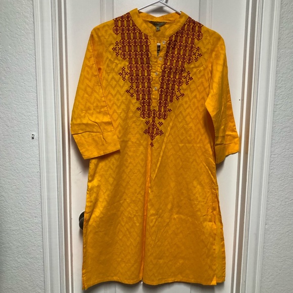 Global Desi Tops - 🌿Indian Global Desi Mustard COTTON KURTI / Tunic